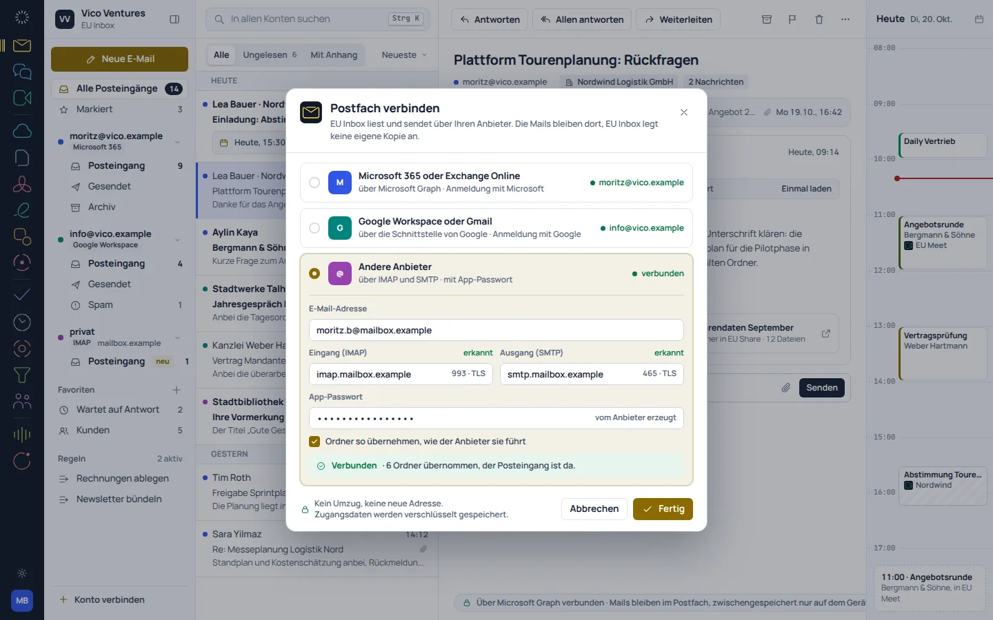 EU Inbox: Konzeptvorschau